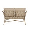 4pc Bruce Outdoor Wicker Set with Cushions Light Brown/Beige - Christopher Knight Home - image 3 of 4