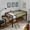 Loft Bed Full Size With LED Lights, Heavy Duty Metal Loft Beds Frame With Desk, Storage Space, Ladder & Safety Guardrail, No Box Spring Needed - 2 of 4