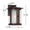 Franklin Iron Works Fallbrook Collection Rustic Farmhouse Outdoor Wall Light Fixtures Set of 2 Bronze 11 3/4" Clear Frosted Double Glass for Exterior - 4 of 4