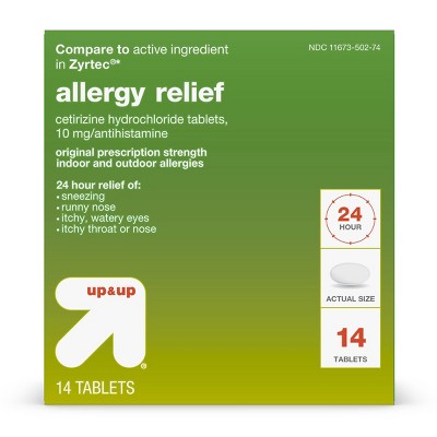 Cetirizine Hydrochloride Allergy Relief Tablets - 14ct - up & up™