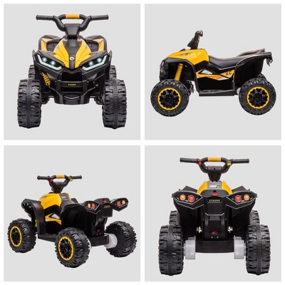 Yellow 12V Kids Electric Ride-On ATV Quad with Headlights