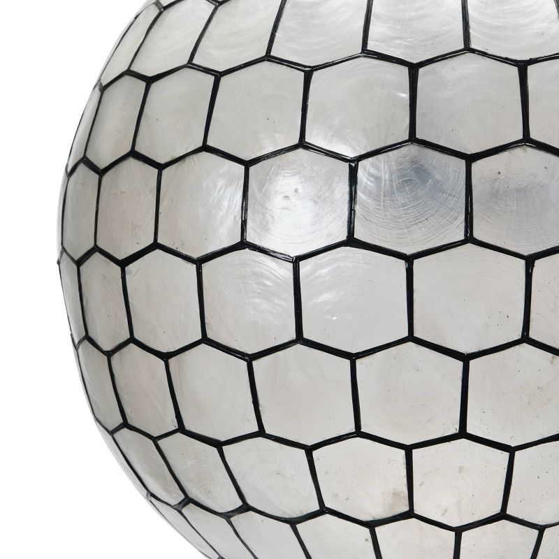 Storied Home Capiz Honeycomb Globe Pendant Light Capiz White Seashells , 2 of 6
