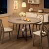 47'' Round Farmhouse-Industrial Dining Table – Wooden Top & Metal Base, Ideal for Home Dining Room & Living Room - 3 of 4