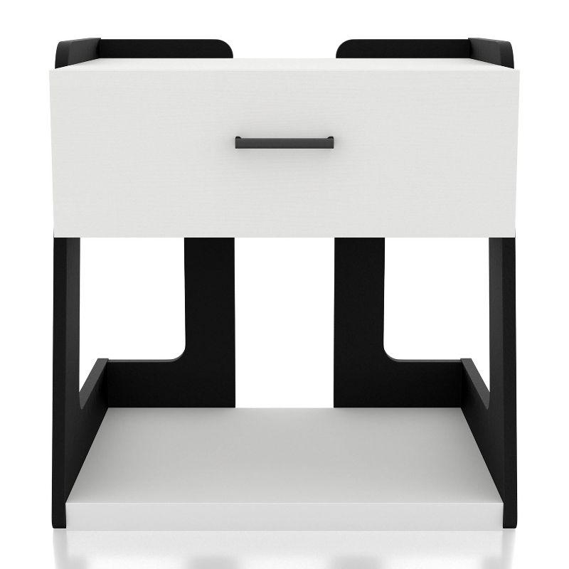 Castleridge Modern 1 Drawer End Table White/Black - miBasics, 6 of 14