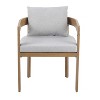 Christopher Knight Home Landon Patio Modern Aluminum Upholstered Dining Chairs with Wood Grain Finish (Set of 2) - 4 of 4