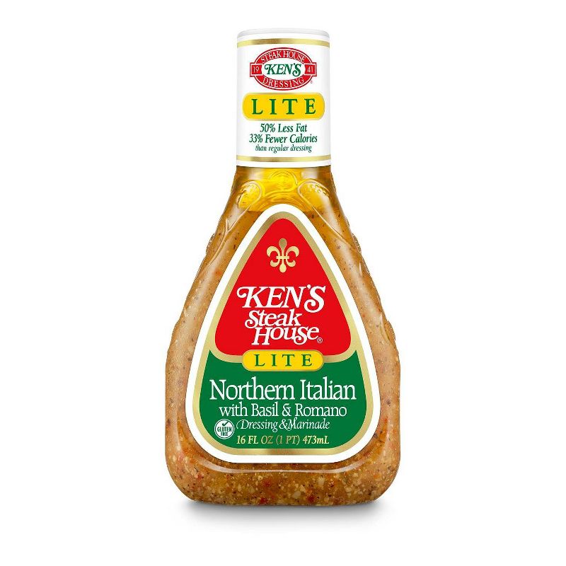 Ken&#39;s Steak House Lite Northern Italian with Basil and Romano Salad Dressing - 16fl oz, 1 of 5
