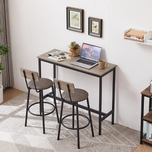 NicBex Dining Table Set for 2 Kitchen Table Bar Table Set with Bottle Storage Rack for Dining Room - 1 of 4
