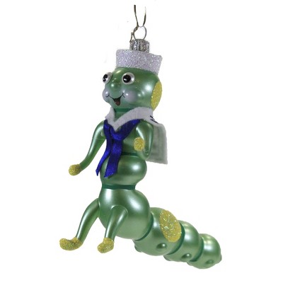 Italian Ornaments 4.25" Baby Caterpillar W/ Sailor Hat Ornament Italian Family Son  -  Tree Ornaments