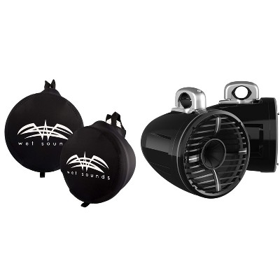 Wet Sounds REV-12-HD-XW-B Tower Speakers with Grille, Clamps, and Covers