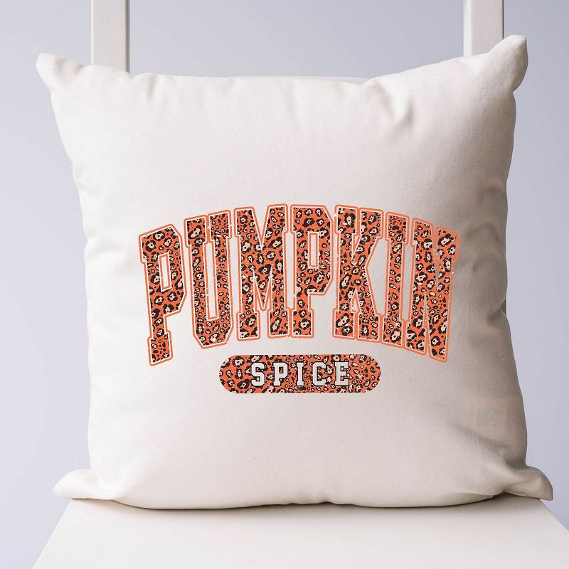 City Creek Prints Leopard Pumpkin Spice Canvas Pillow Cover - Natural, 1 of 3