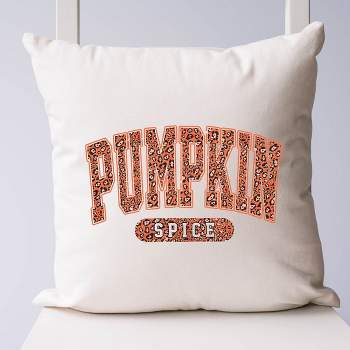 City Creek Prints Leopard Pumpkin Spice Canvas Pillow Cover - Natural