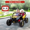 Coucheta 24V 2-Seater Kids Ride On UTV Car, 4WD 300W Motor w/ Remote Control, 4 Shock Absorbers, Leather Seats, Music & Lights, Electric Car for Kids - 3 of 4