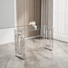Vynxaria Modern Glass Console Table Thickened Reinforced Transparent Glass Top, Stainless Steel Legs with Anti Slip Pads - 4 of 4