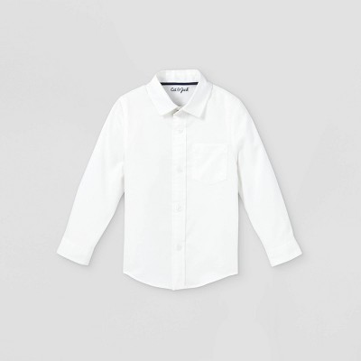 Toddler Boys' Oxford Woven Long Sleeve Button-Down Shirt - Cat & Jack™ White