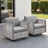 Belord Luxury Patio Swivel Glider Rocking Chairs Set of 2, All Weather Round Wicker Rattan Swivel Chair for Porch - 3 of 4