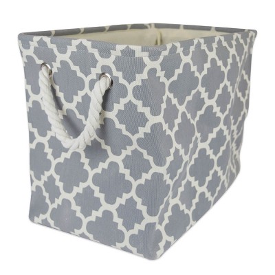 Polyester Bin Lattice Gray Rectangle Large 17.5x12x15