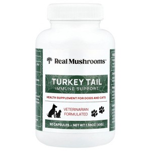 Real Mushrooms Turkey Tail, Immune Support, For Dogs and Cats, 90 Capsules - 1 of 4