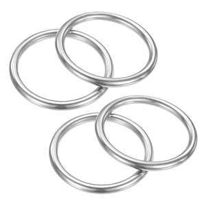 Unique Bargains 316 Stainless Steel Multi-Purpose Welded Heavy Duty O Rings for Crafts Silver - 1 of 4