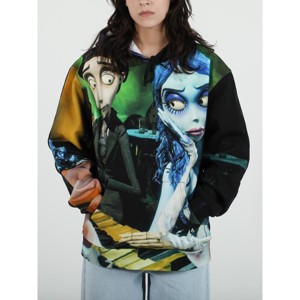 Corpse Bride The Couple Big Print Long Sleeve Adult Hooded Sweatshirt - 1 of 4