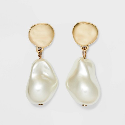 Pearl Drop Earrings - A New Day™ Gold