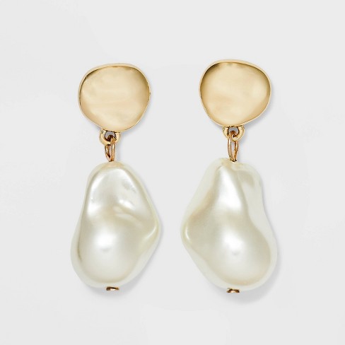 Pearl Drop Earrings - A New Day™ Gold : Target