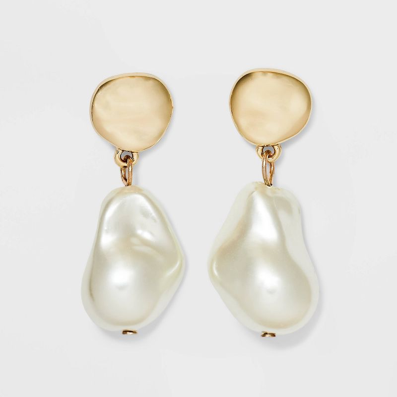 Pearl Drop Earrings - A New Day&#8482; Gold, 1 of 5