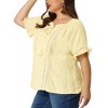 Agnes Orinda Women's Plus Size Lace Hollow Out Tassel Ruffle Boho Blouses - 2 of 4
