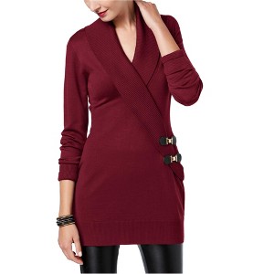 I.N.C International Concepts Womens Buckle Knit Sweater, Purple, X-Small - 1 of 1