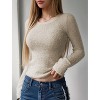 Women's Pullover Long Sleeve Crew Neck Textured Knit Sweater - 2 of 3