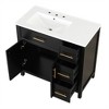 ChicFurnit 36 Inch Bathroom Vanity Bathroom Vanity for Bathroom Vanity Cabinet with Two Doors Three Drawers Solid Wood, Black, 36"*18.3"*33.9" - 2 of 4