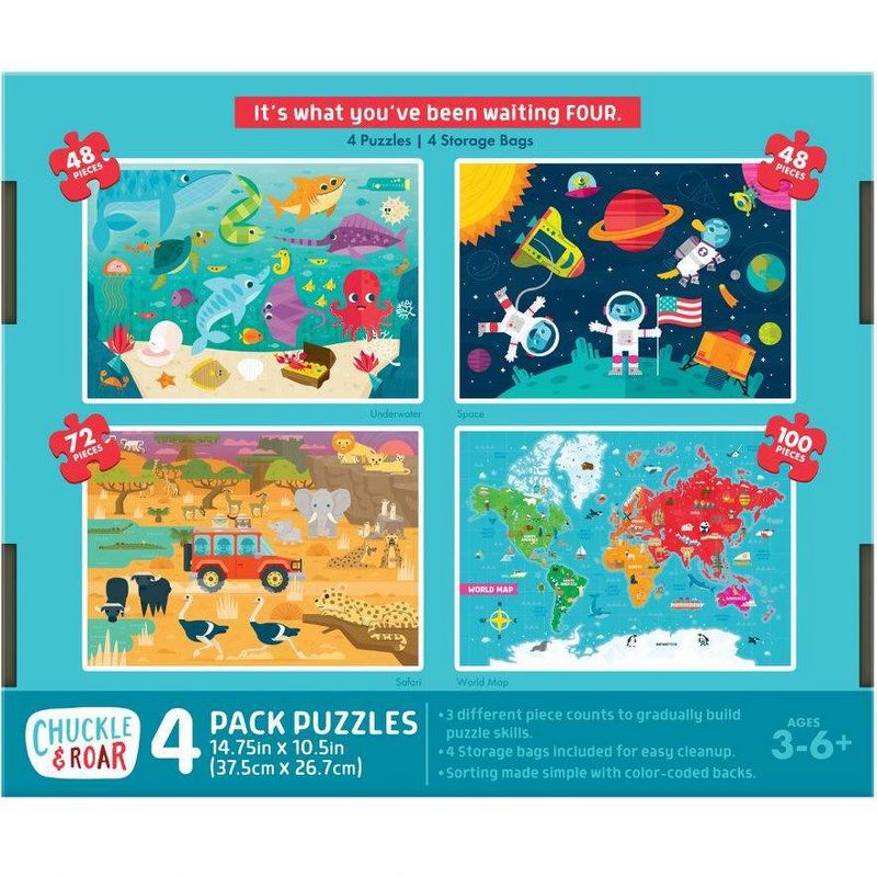 Chuckle &#38; Roar Jigsaw Kids Puzzles 4pk, 3 of 12
