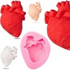 JDICTION 2 Pcs Halloween Silicone Heart Molds 3D Realistic Human Heart Gelatin Mold for Cake, Chocolate, Jelly, Pudding - 3 of 4