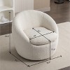 TIRAMISUBEST Modern Fabric Barrel Chair, 360¡ãSwivel for Living Room/Bedroom/Study, White - 3 of 4