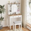 ELECWISH Small Vanity Table with Mirror, Chair and Storage Stool - 2 of 4
