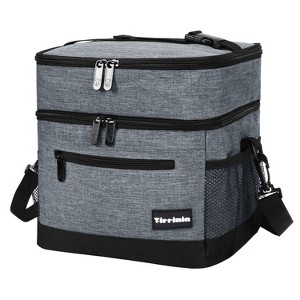 Mens Womens 17L Insulated Lunch Bag, Leak-Proof Reusable Lunch Cooler Totes with Dual-Compartment, Lunch Box for Work, Picnic, School - Tirrinia - 1 of 4