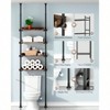 Bathroom Organizer Over Toilet Storage 4 - Tier Adjustable Wood Shelves Small Room Space Saver Narrow Cabinet Rustic Brown - 3 of 4