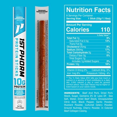 1st Phorm Original Smokehouse Protein Meat Sticks - 9.2oz/8ct