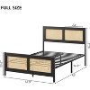 Rattan Bed Frame with Headboard – Rustic Synthetic Rattan, Sturdy Metal Support, Eco-Friendly, Noise-Free, No Box Spring, Easy Assembly - 3 of 4