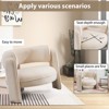 Bestier Modern Beige Velvet Accent Chair with Soft Cushion Stylish Club Adults Round Armchair White - 3 of 4