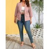 YESFASHION Womens Plus Size Casual Blazer Office 3/4 Sleeve Open Front Cardigans Jacket Work Suit with Pockets - 4 of 4