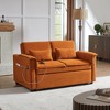 55.2'' Velvet 2-Seater Convertible Sofa Bed with Adjustable Backrest and 2 Lumbar Pillows for Small Living Rooms - 2 of 4