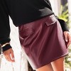 Women's Chic Faux Leather Burgundy Mini Skirt - Cupshe - 2 of 4