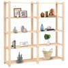 vidaXL 5-Tier Solid Pinewood Storage Racks Two-Piece Set – Ideal for Household and Commercial Storage – Total Weight Capacity of 1102.3 lb - 2 of 4