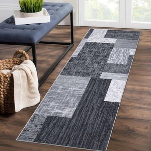 Washable Area Rugs for Bedroom, Living Room & Kitchen, Entry Rugs with Geometric Plaid Pattern, Non-Slip, Soft & Durable Floor Carpet - 1 of 4