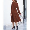 Clearlove Casual V Neck Layered Long Sleeve Wedding Guest Maxi Dresses for Women Flowy Maxi Dress - 4 of 4