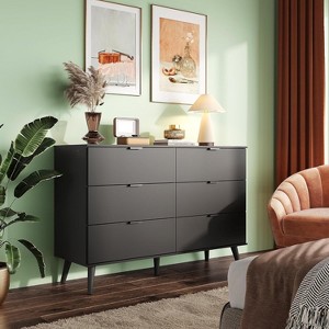 GALAXHERO 6 Drawer Wood Dresser, 47.24" Wide Storage Organizer with Metal Handles, TV Stand for 55" TV, Bedroom, Living Room, Hallway, Closet - 1 of 1