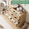 Large 6 Drawer Rattan Dresser – Handwoven Boho Style, Deep Wood Storage, Wide Top for Bedroom, Hallway, Living Room - 4 of 4