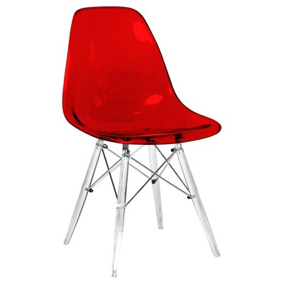 LeisureMod Cresco Mid-Century Modern Acrylic Dining Chair with Acrylic Dowel Eiffel Legs – Kitchen & Dining Room Chair