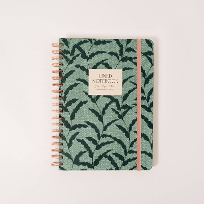 Papier 150pg Ruled Notebook 9.84&#34;x7.48&#34; Spiral Leafy Vines_1