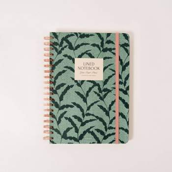 Papier 150pg Ruled Notebook 9.84"x7.48" Spiral Leafy Vines